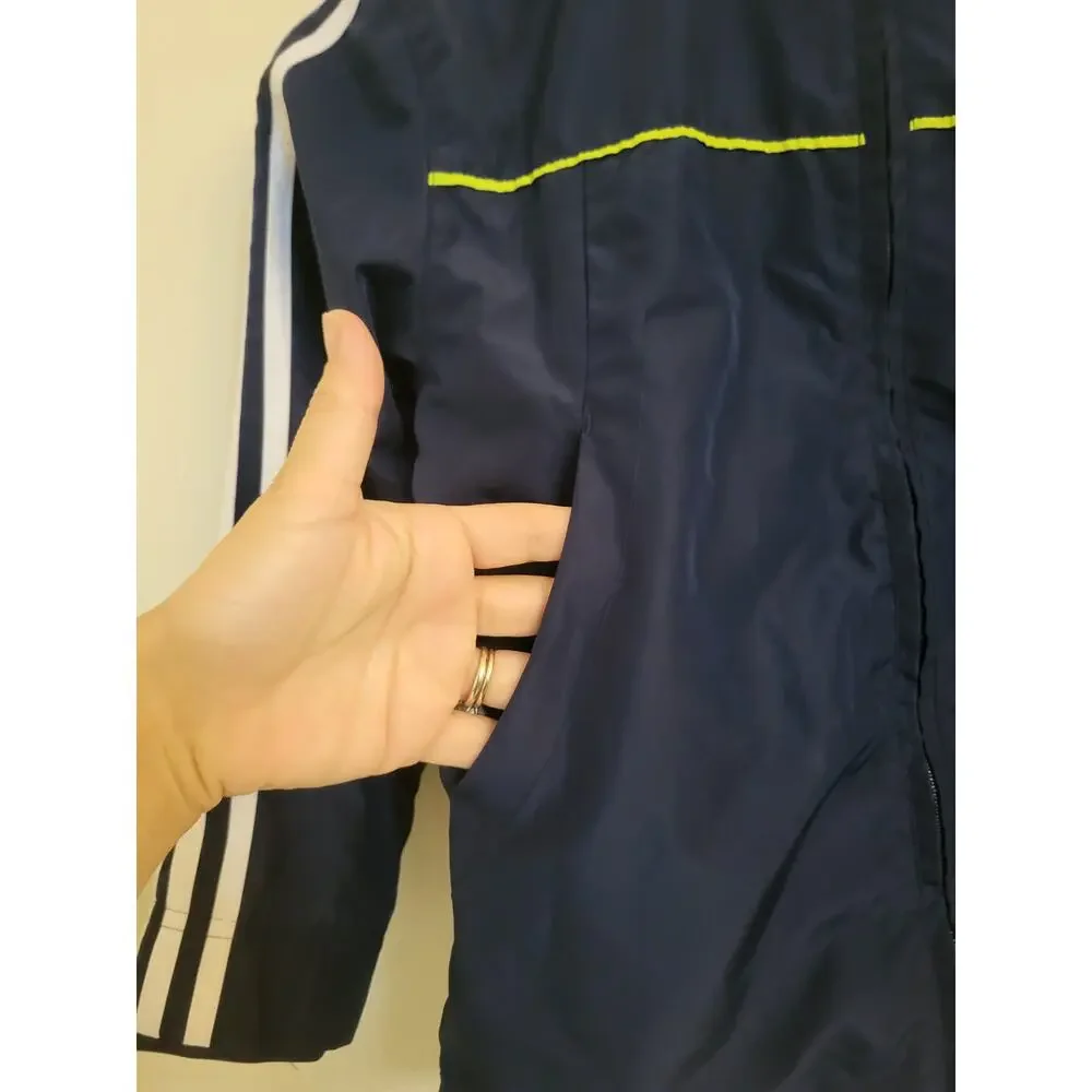 Adidas Boy's Navy Blue Windbreaker Light Jacket Sz 7